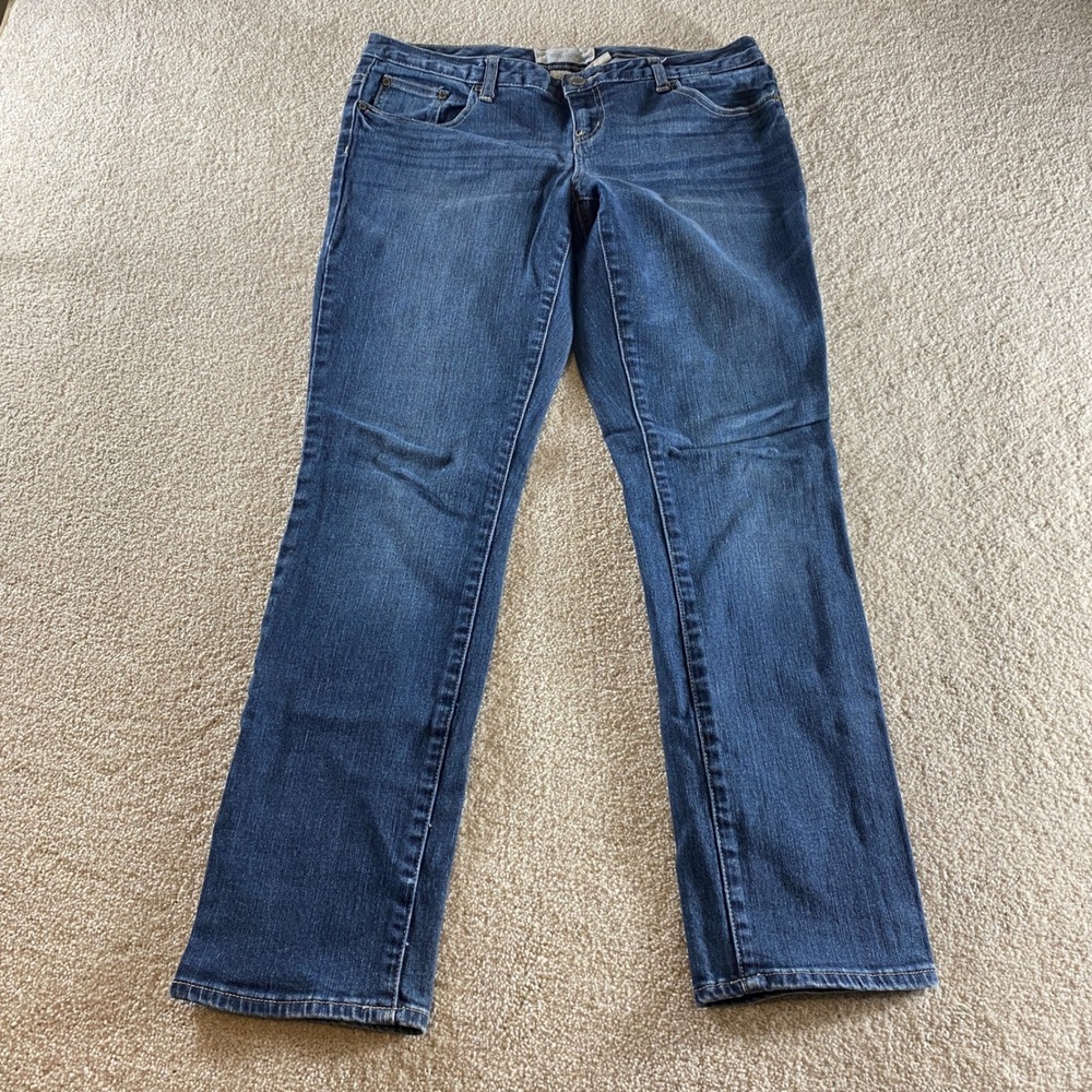 Maurices Alayna Skinny Jeans Womens 7/8 Short Dark Blue Stretch Denim